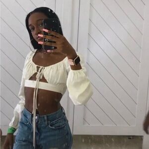 Women's White Crop Top